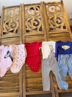 Carter's 24 Month Baby Onesie & Pant Set Bundle 5 Tops / 2 Bottoms 2T Girl